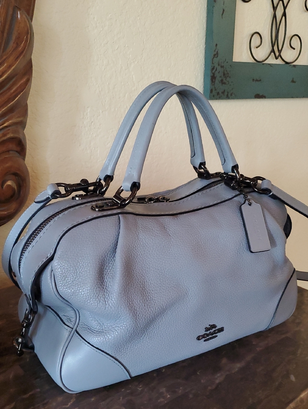 Coach Lane Satchel Steel Blue